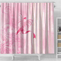 Breast Cancer Awareness Shower Curtain Maile Pikake Lokelani Crown Flower Lei Inspired