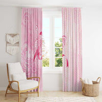 Breast Cancer Awareness Window Curtain Maile Pikake Lokelani Crown Flower Lei Inspired