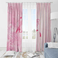 Breast Cancer Awareness Window Curtain Maile Pikake Lokelani Crown Flower Lei Inspired
