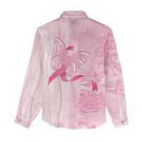 Breast Cancer Awareness Women Casual Shirt Maile Pikake Lokelani Crown Flower Lei Inspired LT9 - Polynesian Pride
