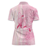 Breast Cancer Awareness Women Polo Shirt Maile Pikake Lokelani Crown Flower Lei Inspired