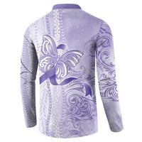 Epilepsy Awareness Button Sweatshirt Maile Pikake Lokelani Crown Flower Lei Inspired