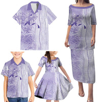 Epilepsy Awareness Family Matching Puletasi and Hawaiian Shirt Maile Pikake Lokelani Crown Flower Lei Inspired LT9 - Polynesian Pride