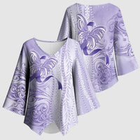 Epilepsy Awareness Kimono Sleeve Blouse Maile Pikake Lokelani Crown Flower Lei Inspired
