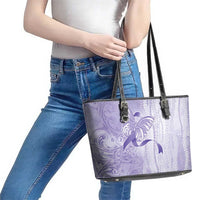 Epilepsy Awareness Leather Tote Bag Maile Pikake Lokelani Crown Flower Lei Inspired