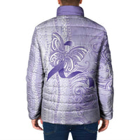 Epilepsy Awareness Padded Jacket Maile Pikake Lokelani Crown Flower Lei Inspired