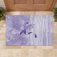 Epilepsy Awareness Rubber Doormat Maile Pikake Lokelani Crown Flower Lei Inspired