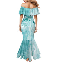 PTSD Awareness Family Matching Mermaid Dress and Hawaiian Shirt Maile Pikake Lokelani Crown Flower Lei Inspired LT9 - Polynesian Pride