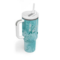 PTSD Awareness Tumbler With Handle Maile Pikake Lokelani Crown Flower Lei Inspired