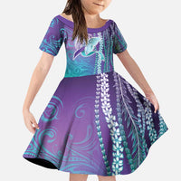Suicide Prevention Awareness Family Matching Tank Maxi Dress and Hawaiian Shirt Maile Pikake Lokelani Crown Flower Lei Inspired LT9 Daughter's Dress Multicolor - Polynesian Pride