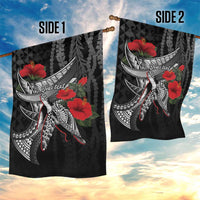 Hawaiian Honu Personalized Garden Flag Black Tribal Hook Pattern