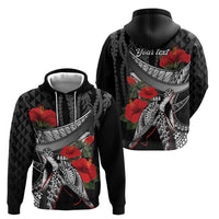 Hawaiian Honu Personalized Hoodie Black Tribal Hook Pattern