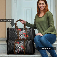 Hawaiian Honu Personalized Travel Bag Black Tribal Hook Pattern