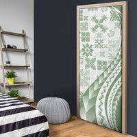 Green Hawaiian Quilt Pattern Door Cover Mixed Polynesian Tribal Arty - Polynesian Pride