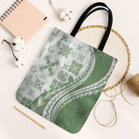 Green Hawaiian Quilt Pattern Tote Bag Mixed Polynesian Tribal Arty - Polynesian Pride