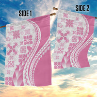 Pink Hawaiian Quilt Pattern Garden Flag Mixed Polynesian Tribal Arty