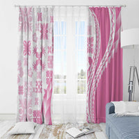 Pink Hawaiian Quilt Pattern Window Curtain Mixed Polynesian Tribal Arty
