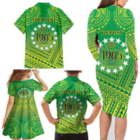 Cook Islands Constitution Day Family Matching Long Sleeve Bodycon Dress and Hawaiian Shirt Kuki Airani Since 1965 LT9 - Polynesian Pride