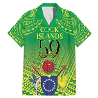 Cook Islands Constitution Day Family Matching Mermaid Dress and Hawaiian Shirt Kuki Airani Since 1965 LT9 Dad's Shirt - Short Sleeve Green - Polynesian Pride