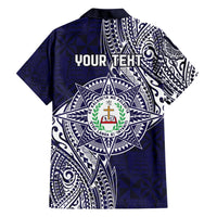 Personalised Tonga Sia'atoutai Theological College Family Matching Off Shoulder Short Dress and Hawaiian Shirt Since 1948 Special Kupesi Pattern LT9 - Polynesian Pride