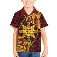 Personalised Tonga Haapai High School Family Matching Off Shoulder Maxi Dress and Hawaiian Shirt Special Kupesi Pattern
