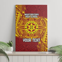 Personalised Tonga Niuatoputapu High School Canvas Wall Art Special Kupesi Pattern