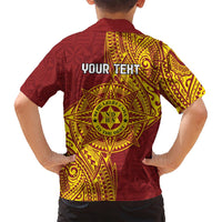 Personalised Tonga Niuatoputapu High School Family Matching Long Sleeve Bodycon Dress and Hawaiian Shirt Special Kupesi Pattern
