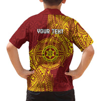 Personalised Tonga Niuatoputapu High School Family Matching Off The Shoulder Long Sleeve Dress and Hawaiian Shirt Special Kupesi Pattern LT9 - Polynesian Pride
