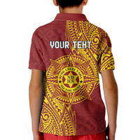 Personalised Tonga Niuatoputapu High School Kid Polo Shirt Special Kupesi Pattern