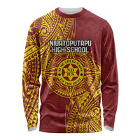 Personalised Tonga Niuatoputapu High School Long Sleeve Shirt Special Kupesi Pattern LT9 Unisex Gold - Polynesian Pride