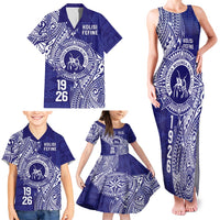 Personalised Tonga Queen Salote College Family Matching Tank Maxi Dress and Hawaiian Shirt Kolisi Fefine 1926 Special Kupesi Pattern LT9 - Polynesian Pride