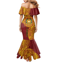 Personalised Tonga Vava'u High School Family Matching Mermaid Dress and Hawaiian Shirt Since 1985 Special Kupesi Pattern