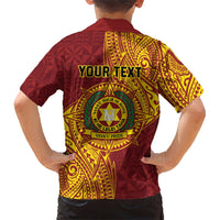 Personalised Tonga Vava'u High School Family Matching Short Sleeve Bodycon Dress and Hawaiian Shirt Since 1985 Special Kupesi Pattern LT9 - Polynesian Pride