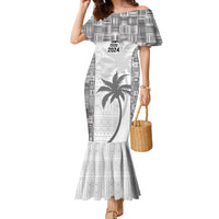 Custom Fiji Rugby Family Matching Mermaid Dress and Hawaiian Shirt History Champions World Cup 7s - White LT9 Mom's Dress White - Polynesian Pride