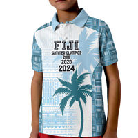 Custom Fiji Rugby Kid Polo Shirt History Champions World Cup 7s - Bllue LT9 Kid Blue - Polynesian Pride