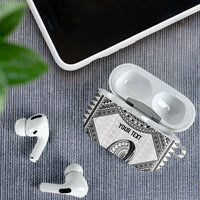 Custom Rugby Fiji National Heritage AirPods Case White Traditional Masi Inspired