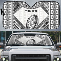 Custom Rugby Fiji National Heritage Auto Sun Shade White Traditional Masi Inspired