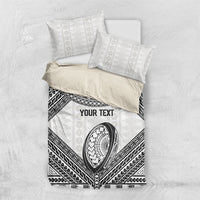 Custom Rugby Fiji National Heritage Bedding Set White Traditional Masi Inspired