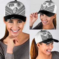 Personalised Rugby Fiji National Heritage Classic Cap White Traditional Masi Inspired