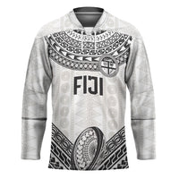 Custom Rugby Fiji National Heritage Hockey Jersey White Traditional Masi Inspired