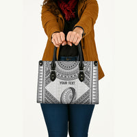 Custom Rugby Fiji National Heritage Leather Bag White Traditional Masi Inspired