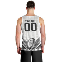 Custom Rugby Fiji National Heritage Men Tank Top White Traditional Masi Inspired