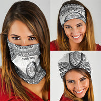 Custom Rugby Fiji National Heritage Neck Gaiter White Traditional Masi Inspired