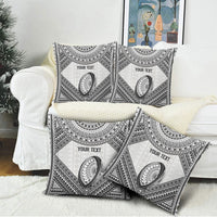 Custom Rugby Fiji National Heritage Pillow Cover White Traditional Masi Inspired