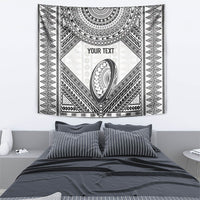 Custom Rugby Fiji National Heritage Tapestry White Traditional Masi Inspired