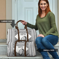 Custom Rugby Fiji National Heritage Travel Bag White Traditional Masi Inspired