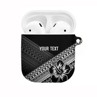 Custom Rugby Fiji AirPods Case Black Traditional Masi Inspired