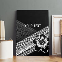 Custom Rugby Fiji Canvas Wall Art Black Traditional Masi Inspired