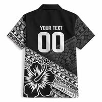 Custom Rugby Fiji Hawaiian Shirt Black Traditional Masi Inspired LT9 - Polynesian Pride