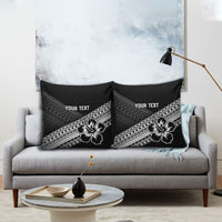 Custom Rugby Fiji Pillow Cover Black Traditional Masi Inspired